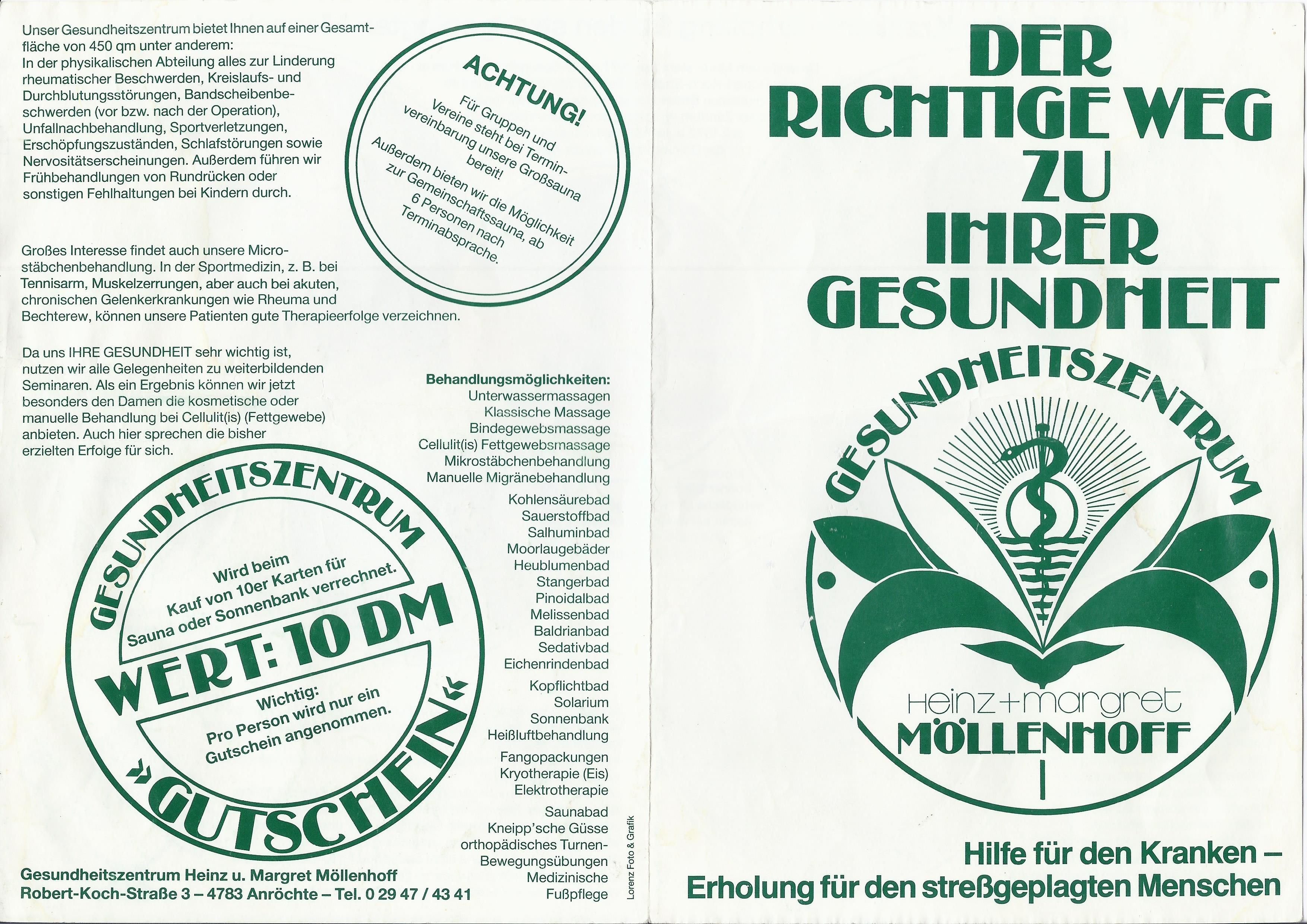 Der allererste Praxis-Flyer vor ca. 35 Jahren…